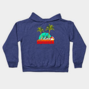 i love summer 3 Kids Hoodie